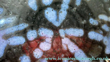 Load image into Gallery viewer, Large 1970s Round Shallow Plate. Davey Pottery, Castle Douglas, Kirkcudbrightshire. Abstract Design with Strange Creatures
