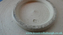 Load image into Gallery viewer, Large 1970s Round Shallow Plate. Davey Pottery, Castle Douglas, Kirkcudbrightshire. Abstract Design with Strange Creatures
