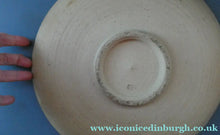 Load image into Gallery viewer, Large 1970s Round Shallow Plate. Davey Pottery, Castle Douglas, Kirkcudbrightshire. Abstract Design with Strange Creatures
