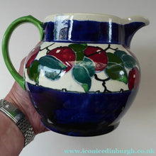 Load image into Gallery viewer, Large Bough Pottery Jug. Hand Painted Rosy Red Apples by Richard Amour; 1920s
