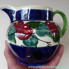 Load image into Gallery viewer, Large Bough Pottery Jug. Hand Painted Rosy Red Apples by Richard Amour; 1920s
