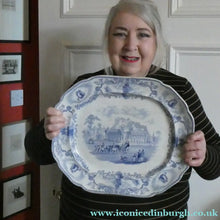 Load image into Gallery viewer, Scottish Pottery Modern Athens Blue and White Pottery AShet. 1850s Royal Institution Edinburgh
