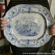 Load image into Gallery viewer, Scottish Pottery Modern Athens Blue and White Pottery Ashet. 1850s Royal Institution Edinburgh
