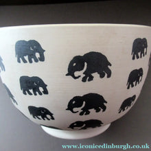 Load image into Gallery viewer, Scottish Anta Pottery Bowl Decorated with Stoneware Elephants
