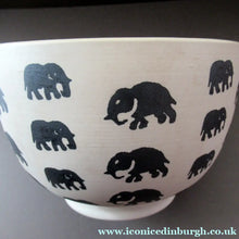 Load image into Gallery viewer, Scottish Anta Pottery Bowl Decorated with Stoneware Elephants
