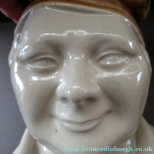 Load image into Gallery viewer, Antique Caledonian Pottery Salt Glaze Stoneware Whisky Flagon: Souter Johnny
