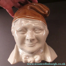Load image into Gallery viewer, Antique Caledonian Pottery Salt Glaze Stoneware Whisky Flagon: Souter Johnny
