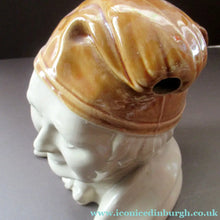 Load image into Gallery viewer, Antique Caledonian Pottery Salt Glaze Stoneware Whisky Flagon: Souter Johnny
