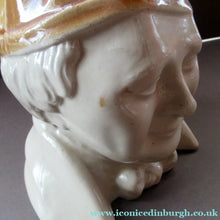 Load image into Gallery viewer, Antique Caledonian Pottery Salt Glaze Stoneware Whisky Flagon: Souter Johnny
