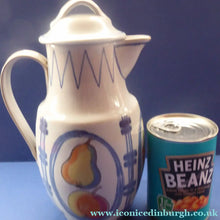 Load image into Gallery viewer, SCOTTISH POTTERY. Large Vintage 1950s BUCHAN Stoneware Coffee Pot. BRITTANY Pattern with apples &amp; pears - Scottish
