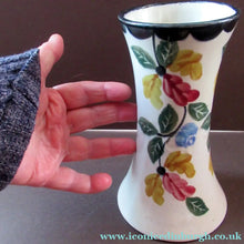 Load image into Gallery viewer, SCOTTISH POTTERY. Larger Spongeware Vase with Floral Pattern LINKS / KIRKCALDY / METHVEN; c 1880s - Scottish Pottery
