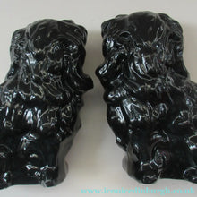 Load image into Gallery viewer, Antique BO'NESS POTTERY Black Jackfield Style Spaniels
