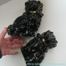 Load image into Gallery viewer, Antique BO'NESS POTTERY Black Jackfield Style Spaniels

