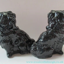 Load image into Gallery viewer, Antique BO'NESS POTTERY Black Jackfield Style Spaniels
