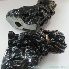 Load image into Gallery viewer, Antique BO'NESS POTTERY Black Jackfield Style Spaniels
