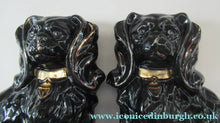 Load image into Gallery viewer, Antique BO'NESS POTTERY Black Jackfield Style Spaniels
