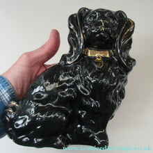 Load image into Gallery viewer, Antique BO'NESS POTTERY Black Jackfield Style Spaniels
