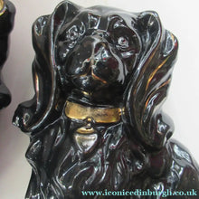 Load image into Gallery viewer, Antique BO'NESS POTTERY Black Jackfield Style Spaniels
