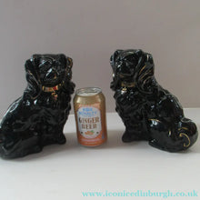 Load image into Gallery viewer, Antique BO'NESS POTTERY Black Jackfield Style Spaniels

