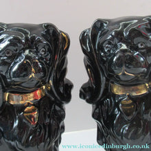 Load image into Gallery viewer, Antique BO'NESS POTTERY Black Jackfield Style Spaniels
