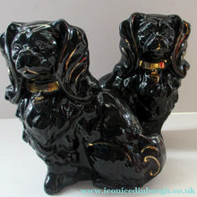 Load image into Gallery viewer, Antique BO'NESS POTTERY Black Jackfield Style Spaniels
