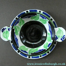 Load image into Gallery viewer, Rarer Bough Pottery ART DECO Ceramic Quaichs and Matching Underplates. Painted by Elizabeth Amour 1920s
