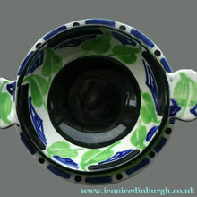 Load image into Gallery viewer, Rarer Bough Pottery ART DECO Ceramic Quaichs and Matching Underplates. Painted by Elizabeth Amour 1920s
