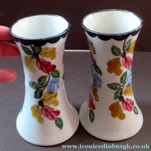 Load image into Gallery viewer, Methven Heron Pottery Kirkcaldy Ceramics Pair of Spongeware Vases
