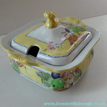Load image into Gallery viewer, SCOTTISH POTTERY. Rare 1920s Mak Merry Hand-Painted Lidded Serving Dish. Decorated  with Fruits and Berries
