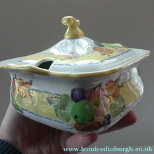 Load image into Gallery viewer, SCOTTISH POTTERY. Rare 1920s Mak Merry Hand-Painted Lidded Serving Dish. Decorated  with Fruits and Berries
