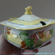 Load image into Gallery viewer, SCOTTISH POTTERY. Rare 1920s Mak Merry Hand-Painted Lidded Serving Dish. Decorated  with Fruits and Berries

