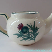 Load image into Gallery viewer, Rare 1920s Morrison &amp; Crawford ROSSLYN Ware Miniature Teapot from Grantshouse. Hand Painted Scotch Thistles
