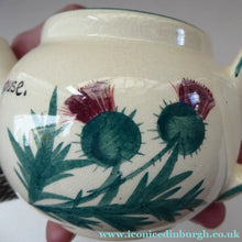 Load image into Gallery viewer, Rare 1920s Morrison &amp; Crawford ROSSLYN Ware Miniature Teapot from Grantshouse. Hand Painted Scotch Thistles
