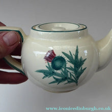Load image into Gallery viewer, Rare 1920s Morrison &amp; Crawford ROSSLYN Ware Miniature Teapot from Grantshouse. Hand Painted Scotch Thistles
