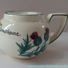 Load image into Gallery viewer, Rare 1920s Morrison &amp; Crawford ROSSLYN Ware Miniature Teapot from Grantshouse. Hand Painted Scotch Thistles
