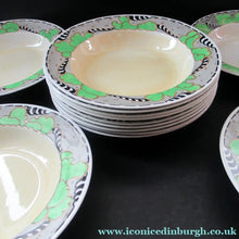 Load image into Gallery viewer, 1920s 1930s Art Nouveau Antique Scottish Pottery Bough Shallow Bowl 9 inches
