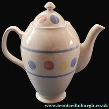 Load image into Gallery viewer, SCOTTISH POTTERY. Rare 1980s Buchan Pottery Coffee Pot. Decorated with the Rare "New Town" pattern 
