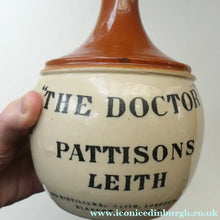 Load image into Gallery viewer, Rare BUCHAN Stoneware Whisky Jug. "THE DOCTOR" Pattisons, Leith
