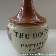 Load image into Gallery viewer, Rare BUCHAN Stoneware Whisky Jug. "THE DOCTOR" Pattisons, Leith
