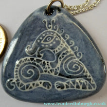 Load image into Gallery viewer, Rare SCOTTISH STUDIO POTTERY Brooch by KENNETH ANNAT for Bemersyde Pottery
