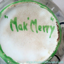 Load image into Gallery viewer, 1920s Scottish Art Pottery Makmerry Mak Merry Teapot with Honesty Heads. Blue Colour
