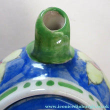 Load image into Gallery viewer, 1920s Scottish Art Pottery Makmerry Mak Merry Teapot with Honesty Heads. Blue Colour
