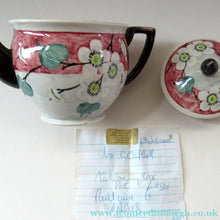 Load image into Gallery viewer, 1920s MakMerry Mak Merry Scottish Pottery Teapot. White Prunus Catherine Blair
