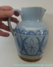 Load image into Gallery viewer, 1950s Buchan Pottery Stoneware Jug Portobello Blue Abstract Pattern
