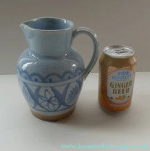 Load image into Gallery viewer, 1950s Buchan Pottery Stoneware Jug Portobello Blue Abstract Pattern
