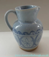 Load image into Gallery viewer, 1950s Buchan Pottery Stoneware Jug Portobello Blue Abstract Pattern
