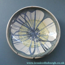 Load image into Gallery viewer, Margery Clinton Circular Shallow Bowl with a Hand-Painted Lustre Flowerhead
