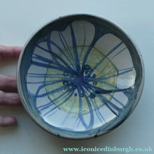 Load image into Gallery viewer, Margery Clinton Circular Shallow Bowl with a Hand-Painted Lustre Flowerhead

