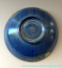 Load image into Gallery viewer, SCOTTISH POTTERY. Rarer Margery Clinton LARGE Circular Shallow Bowl with a Hand-Painted GOLD Lustre Flowerheads
