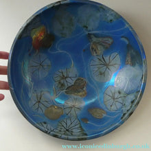 Load image into Gallery viewer, SCOTTISH POTTERY. Rarer Margery Clinton LARGE Circular Shallow Bowl with a Hand-Painted GOLD Lustre Flowerheads
